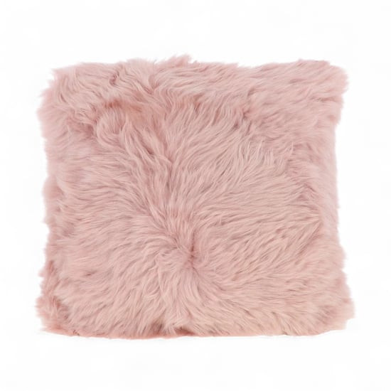 Echt schapenvacht roze echt wol enkelzijdig kussen - Image 2