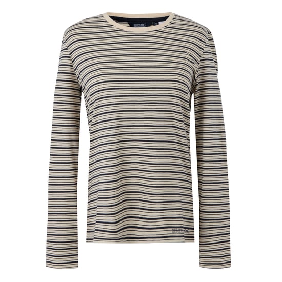 Regatta Dames/Dames Federica Stripe T-shirt met lange mouwen (Licht Vanille/Navy) - Image 1