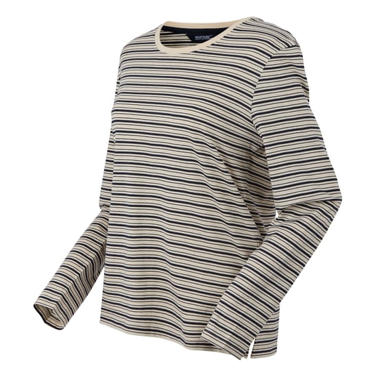 Regatta Dames/Dames Federica Stripe T-shirt met lange mouwen (Licht Vanille/Navy) - Image 3