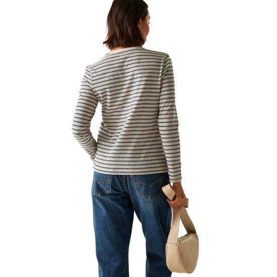 Regatta Dames/Dames Federica Stripe T-shirt met lange mouwen (Licht Vanille/Navy) - Image 4