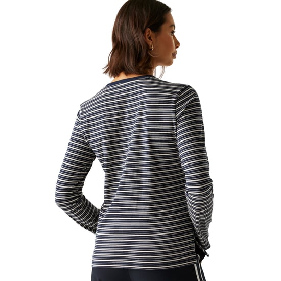 Regatta Dames/Dames Federica Stripe T-shirt met lange mouwen (Marine / Licht Vanille) - Image 4