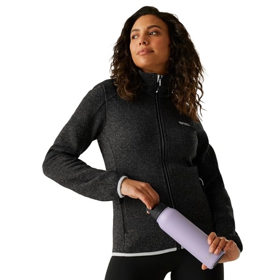 Regatta Dames Newhill Volledige Rits Fleece Jacket (Zwart/Oester Champignon) - Image 4
