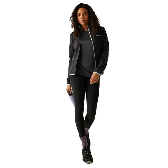 Regatta Dames Newhill Volledige Rits Fleece Jacket (Zwart/Oester Champignon) - Image 6