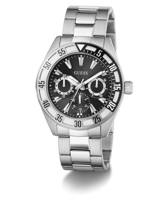 Guess Letterman Heren Zilveren Horloge GW0904G1 - Image 3