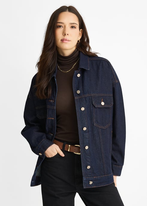 Donker indigo denim truckerjack - Image 2