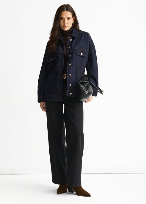 Donker indigo denim truckerjack - Image 3