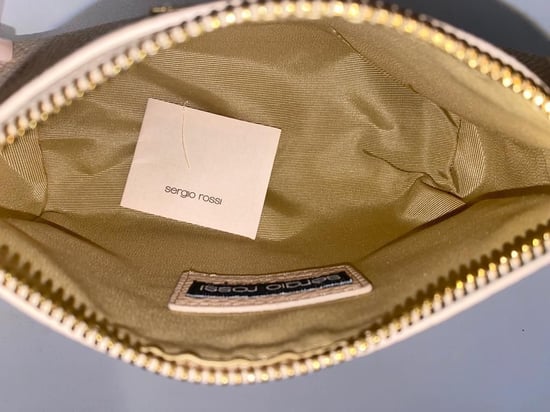 Sergio Rossi Cosmetic Pouch in Pink Leather - Image 6