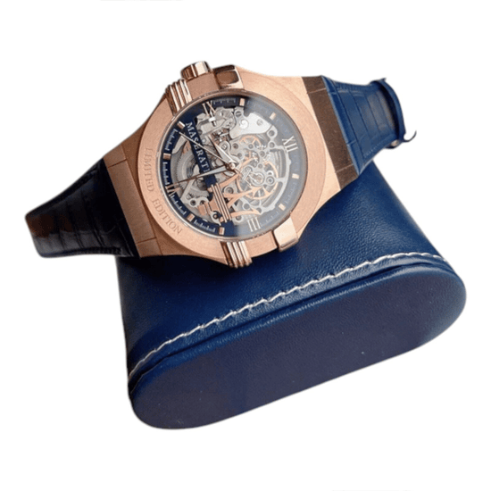 Maserati R8821108022 Automatisch skelethorloge voor heren in roségoud en blauw - Image 3