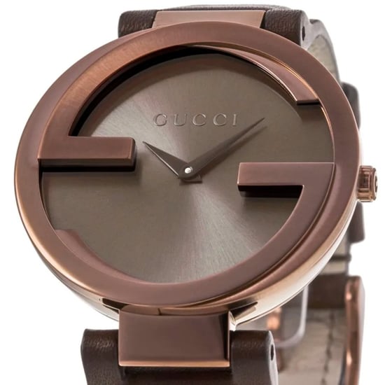 Gucci Vrouwen YA133309 In elkaar grijpende G Bruin Wijzerplaat Luxe Horloge - Image 3