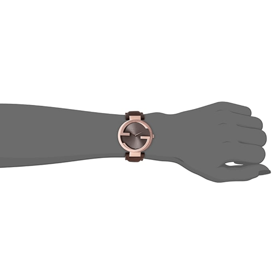 Gucci Vrouwen YA133309 In elkaar grijpende G Bruin Wijzerplaat Luxe Horloge - Image 4