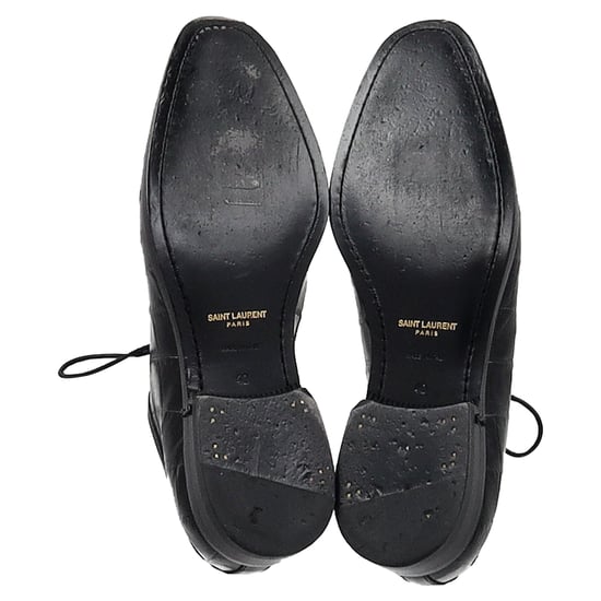 Saint Laurent Croco-Effect Vetwrap Oxfords in Zwart Leer - Image 6