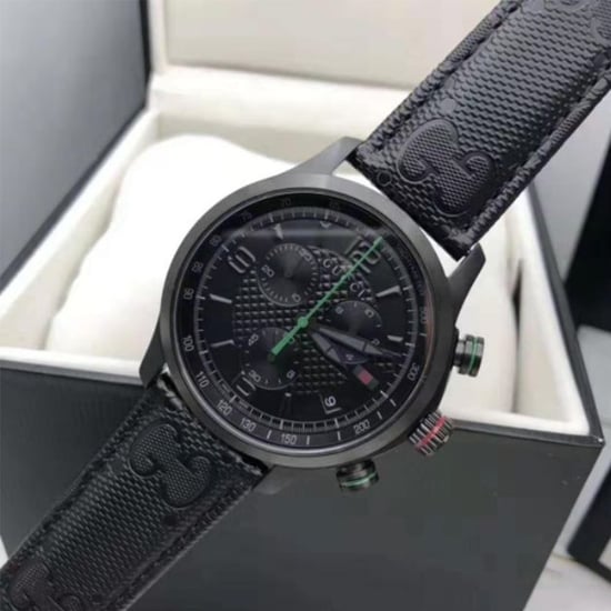 Gucci YA126244 G-Timeless herenhorloge met chronograaf en leren band - Image 4