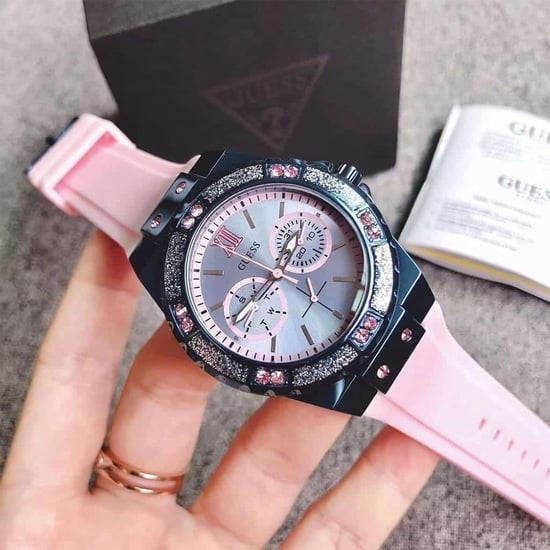 Stijlvol Guess Limelight Kristallen Roze Dameshorloge W0775L5 - Image 5