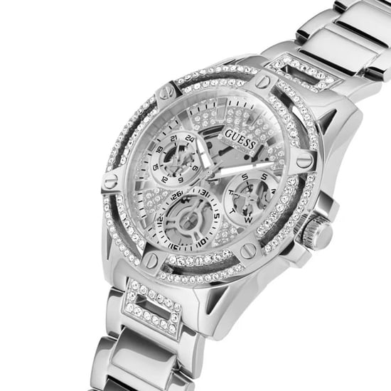Guess GW0464L1 Queen dameshorloge met chronograaf in zilver - Image 4