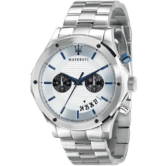 Maserati Circuito Chronograaf Herenhorloge - Zilverkleurige Wijzerplaat & Roestvrijstalen Armband - Image 1