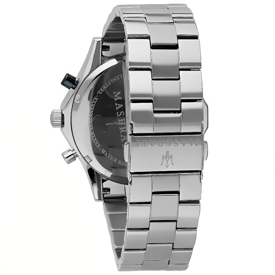 Maserati Circuito Chronograaf Herenhorloge - Zilverkleurige Wijzerplaat & Roestvrijstalen Armband - Image 2