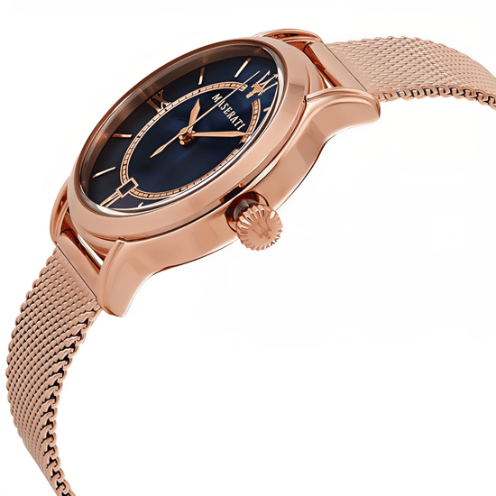 Maserati Epoca dameshorloge met blauwe parelmoer wijzerplaat en roségouden afwerking - Image 4