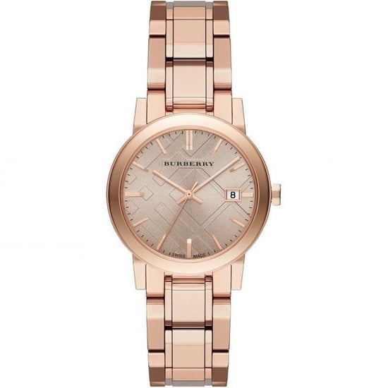 Elegant Burberry BU9135 dameshorloge in bruin roségoud roestvrij staal - Image 1