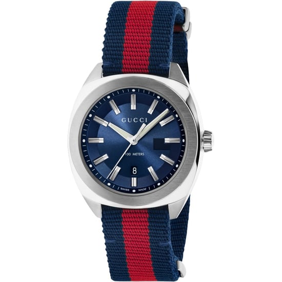 Gucci YA142304 GG2570 Heren 41mm Blauw Canvas Horloge - Stijlvol & Duurzaam - Image 1