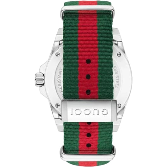 Gucci Dive herenhorloge YA136206 met zwarte wijzerplaat en veelkleurige armband - Image 2