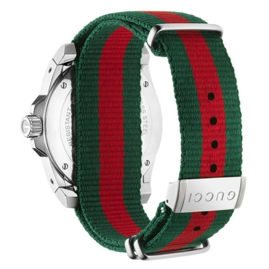 Gucci Dive herenhorloge YA136206 met zwarte wijzerplaat en veelkleurige armband - Image 4