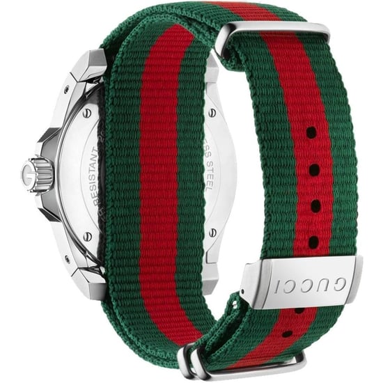 Gucci YA136207 Duik herenhorloge met witte wijzerplaat en textielen band - Image 2