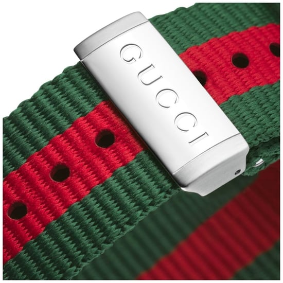 Gucci YA136207 Duik herenhorloge met witte wijzerplaat en textielen band - Image 3