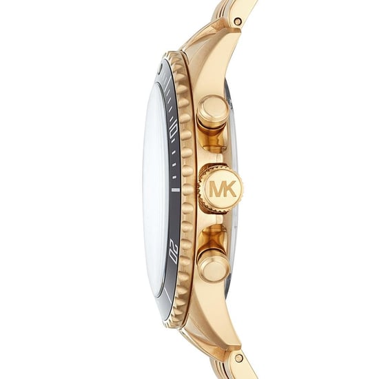 Stijlvol Michael Kors MK8726 herenhorloge met zwarte wijzerplaat en goudkleurige afwerking - Image 2