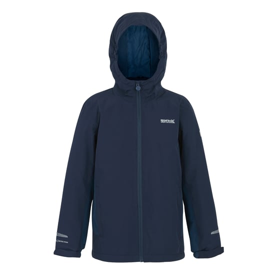 Regatta Hurdle geïsoleerde waterdichte jas voor kinderen (Marine/maanlicht denim) - Image 1