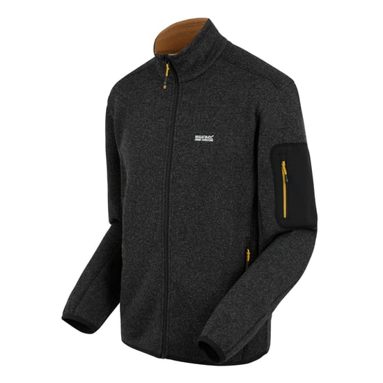 Regatta Heren Newhill Marl Full Zip Fleecejack (Zwart/Goud) - Image 3