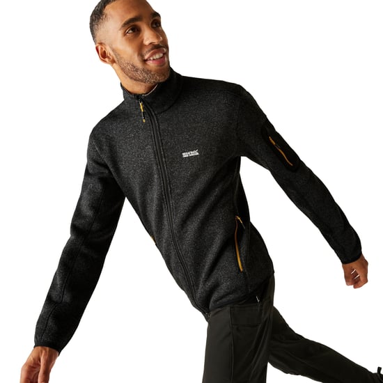 Regatta Heren Newhill Marl Full Zip Fleecejack (Zwart/Goud) - Image 5