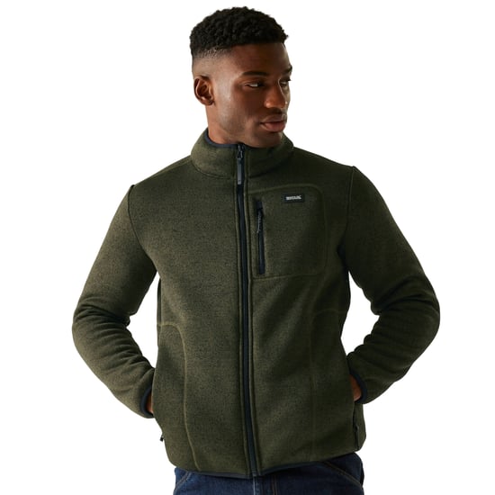 Regatta Heren Barlee Marl Full Zip Fleecejack (Donkere Khaki) - Image 5