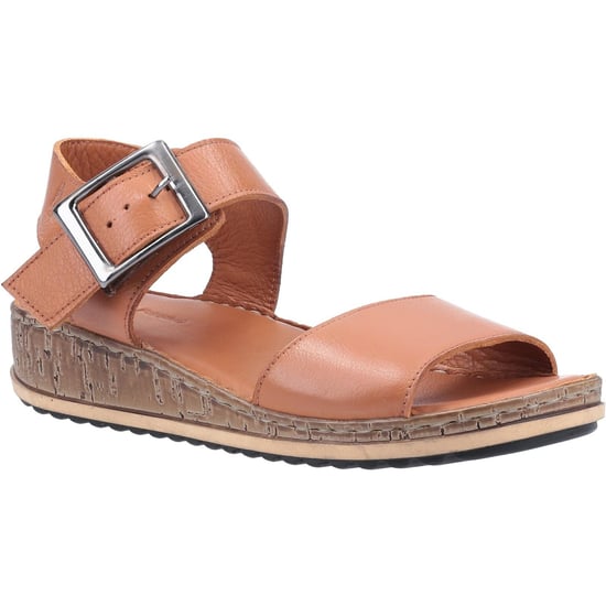 Hush Puppies Dames/dames Ellie leren wig sandalen (Tan) - Image 1