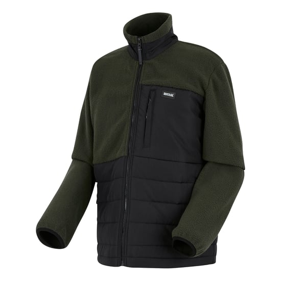 Regatta Heren Frankie Borg Full Zip Hybride Jas (Zwart/Donkere Khaki) - Image 3