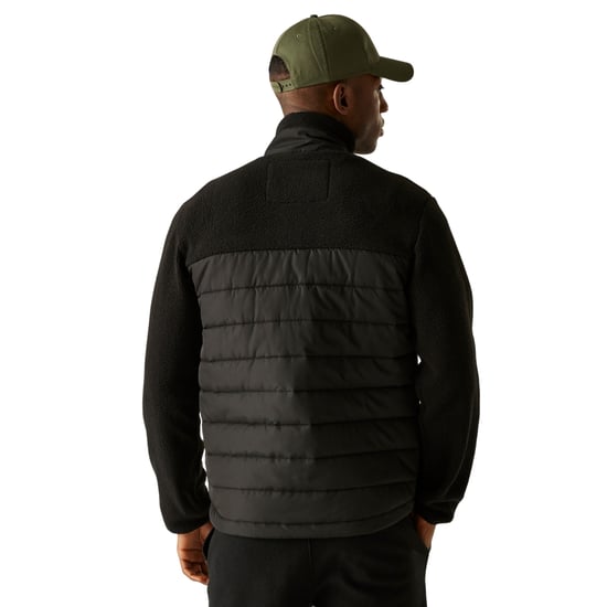 Regatta Heren Frankie Borg Full Zip Hybride Jas (Zwart/Donkere Khaki) - Image 5