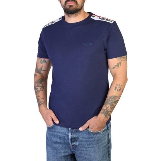 Moschino Unisex Adult Logo Taped Shoulders T-Shirt (Marineblauw) - Image 6