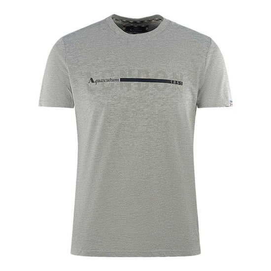 Aquascutum Heren Londen 1851 Gesplitst Logo T-Shirt (Grijs) - Image 1