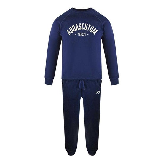 Aquascutum Heren Old School Crew Neck Trainingspak (Marineblauw) - Image 1