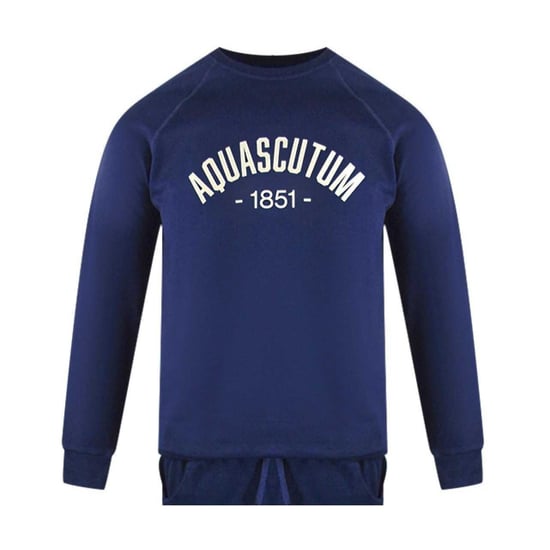 Aquascutum Heren Old School Crew Neck Trainingspak (Marineblauw) - Image 3