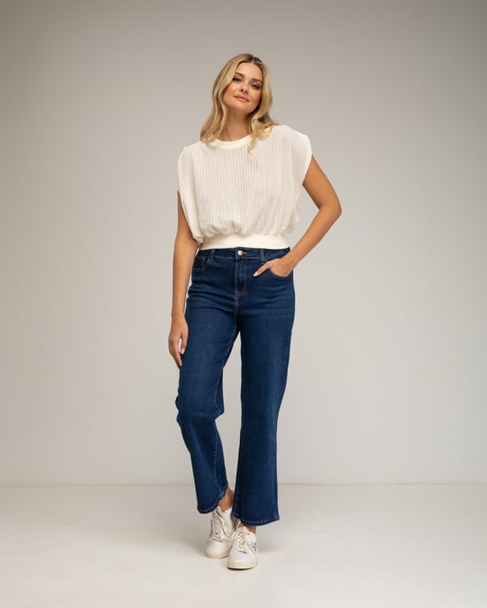 Mouwloze gebreide nettop - Image 4