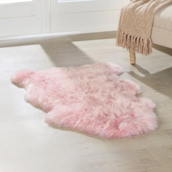 Echte Rosa Roze Schapenvacht Zijdezacht Natuurlijk Zacht Pluizig Echt Wol Tapijt - Image 1