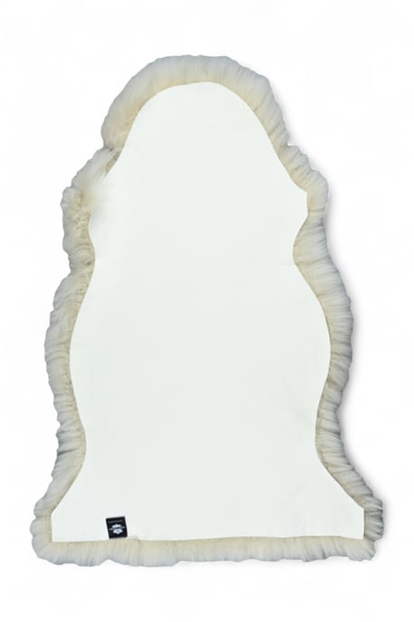 Echte ivoorkleurige schapenvacht, zijdezacht, natuurlijk, zacht, pluizig, echt wollen tapijt - Image 3