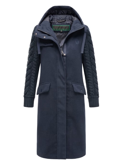 Navahoo Knit Babe dames wintermantel met gebreide mouwen - Image 1