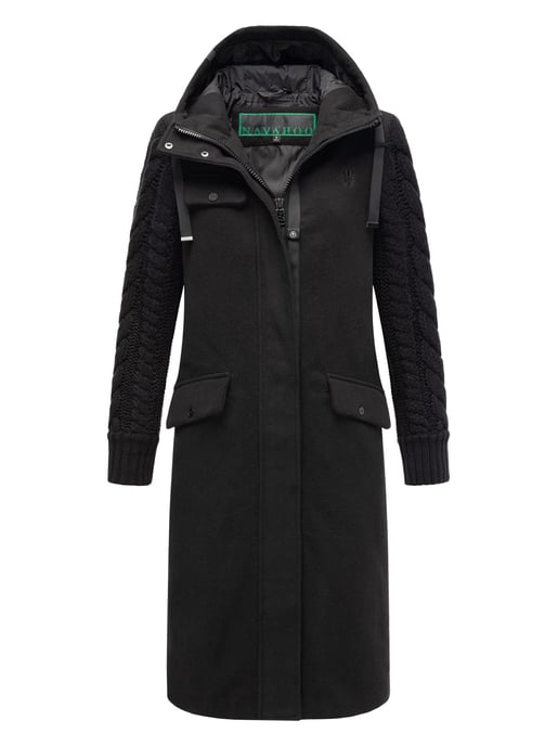 Navahoo Knit Babe dames wintermantel met gebreide mouwen - Image 1