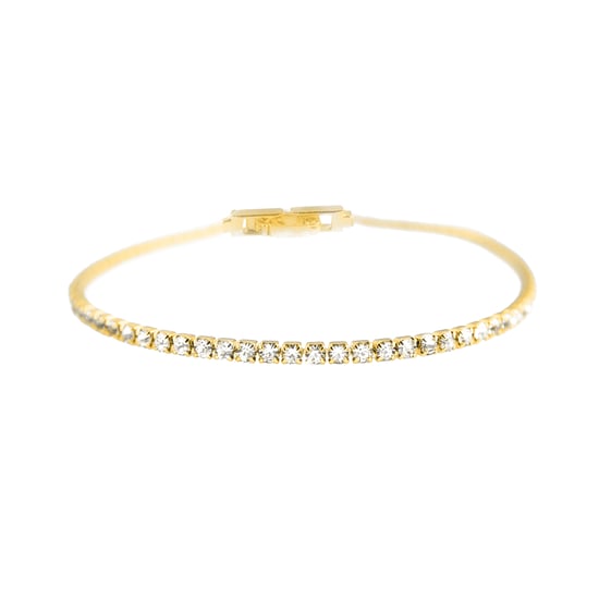 Luxenter Briljant Zirkonia armband afgewerkt in 18K geel goud - Kayla - Image 1