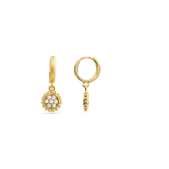 Luxenter oorbellen in 18k geel goud met briljant zirkonia - Abdau - Image 1