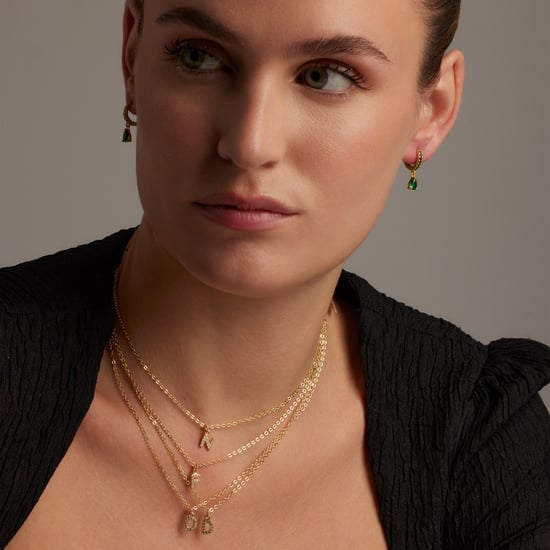 Luxeketting met glanzende zirkonia 18k goud afwerking - Alfabet - Image 2