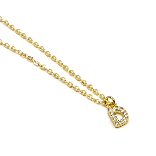 Luxeketting met glanzende zirkonia 18k goud afwerking - Alfabet - Image 3
