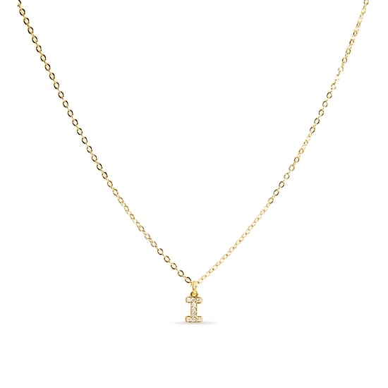 Luxeketting met glanzende zirkonia 18k goud afwerking - Alfabet - Image 1