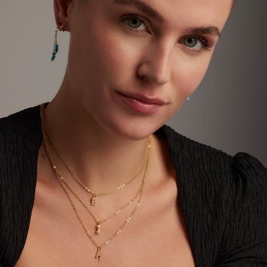 Luxeketting met glanzende zirkonia 18k goud afwerking - Alfabet - Image 2